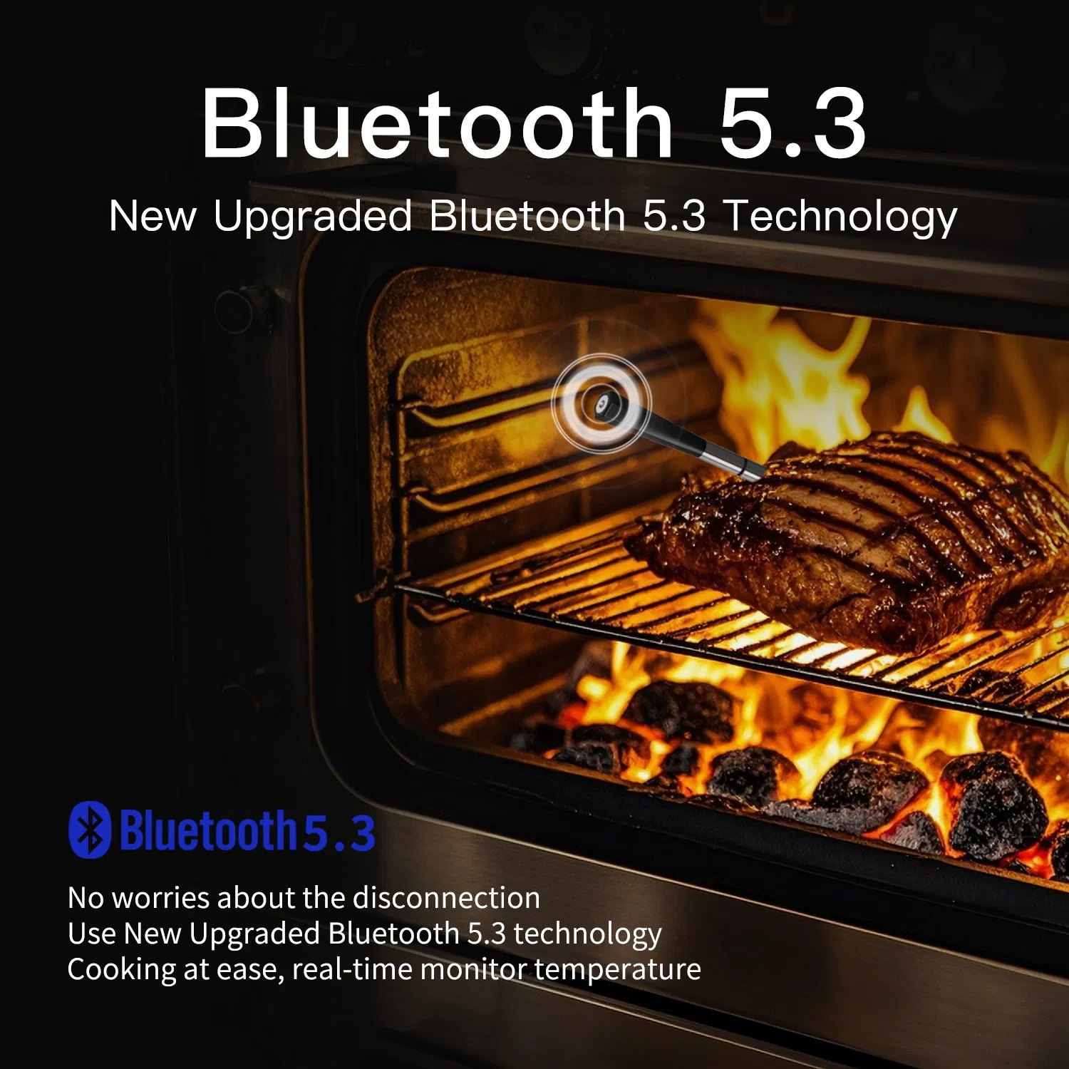 820FT Bluetooth Dual Probes Waterproof Kitchen Food Cooking Grill Oven Barbecue Smoker BBQ Outdoor Digital Smart Wireless Meat Thermometer