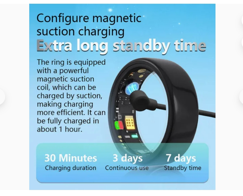 Light Weight 24 Hours Health Heart Rate Monitor Device Fitness Finger Wearable Different Size Smart Ring