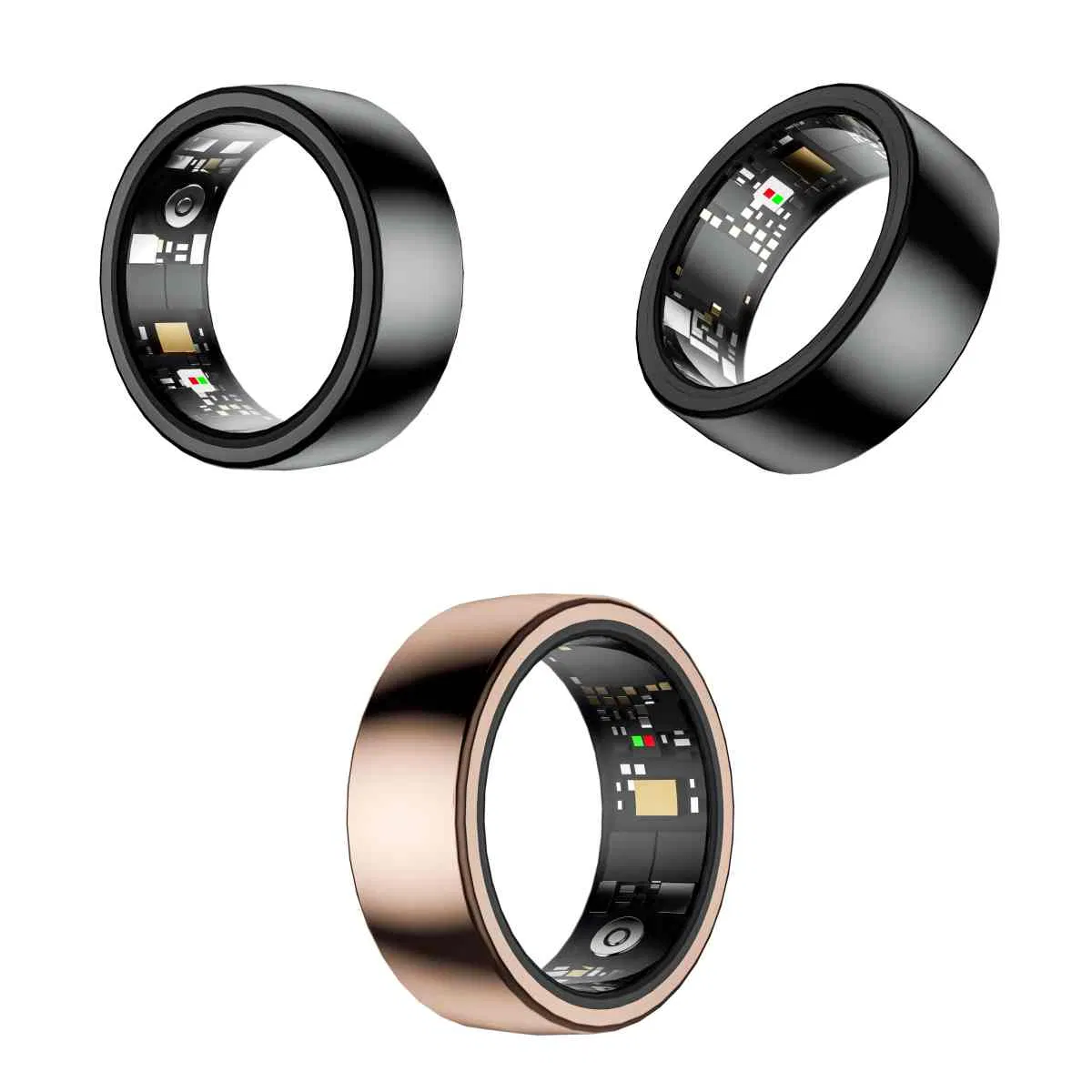 Simple Titanium Smart Health Ring with Blood Oxygen Heart Tracking Wearable Devices