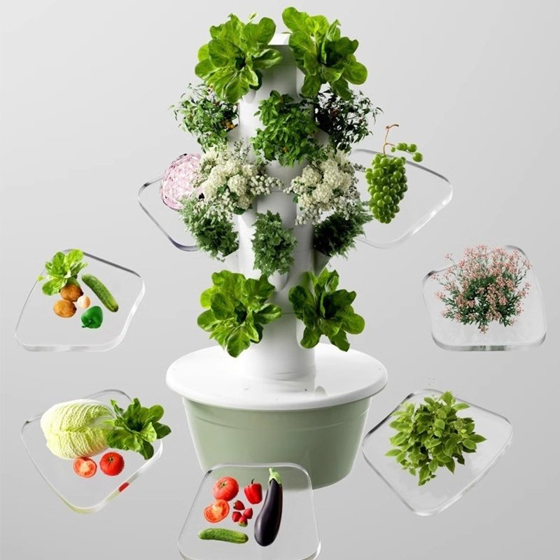 Automatic Hydroponic Tower System for Greenhouse Indoor Farming