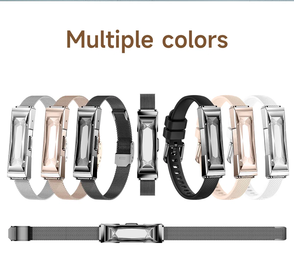 OEM No-Screen Smart Wrist Bracelet Sleep &amp; Stress Monitor Trendy Wearable IP68 Waterproof Health Band for Ladies Women