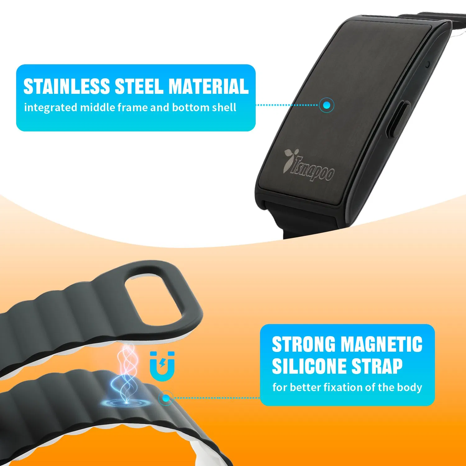 Wholesale CE RoHS Screenless Smart Fitness Tracker GPS Running 1ATM Waterproof Magnetic Strap Heart Rate Hrv Monitor for Sleep Step Ai Health Gym Training