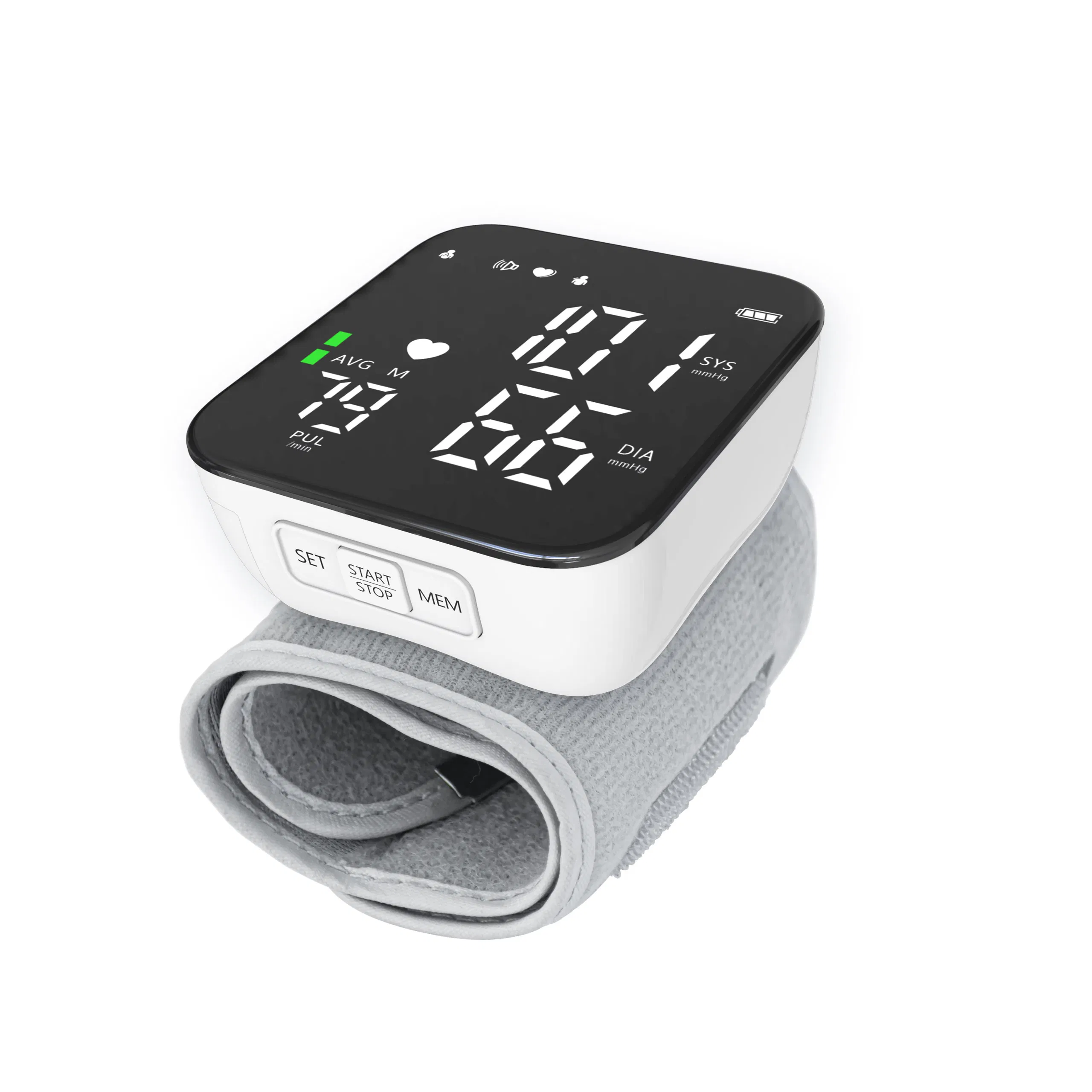 Black Portable Wrist Bp Monitor with Heart Rate Detection