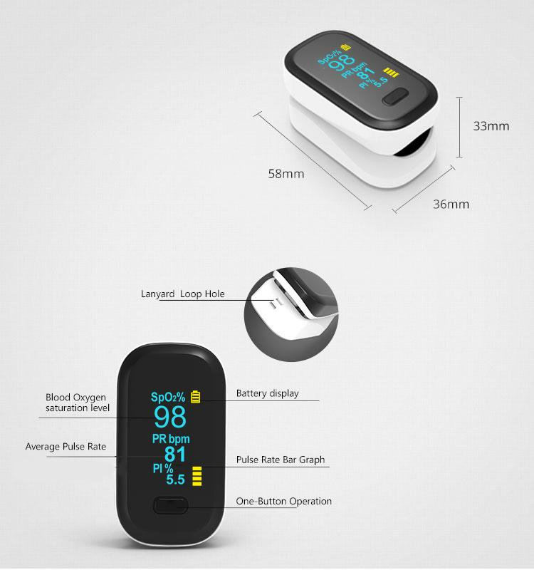 Oximeter Finger Digital Blood Pressure Accept OEM Portable Heart Rate Monitor