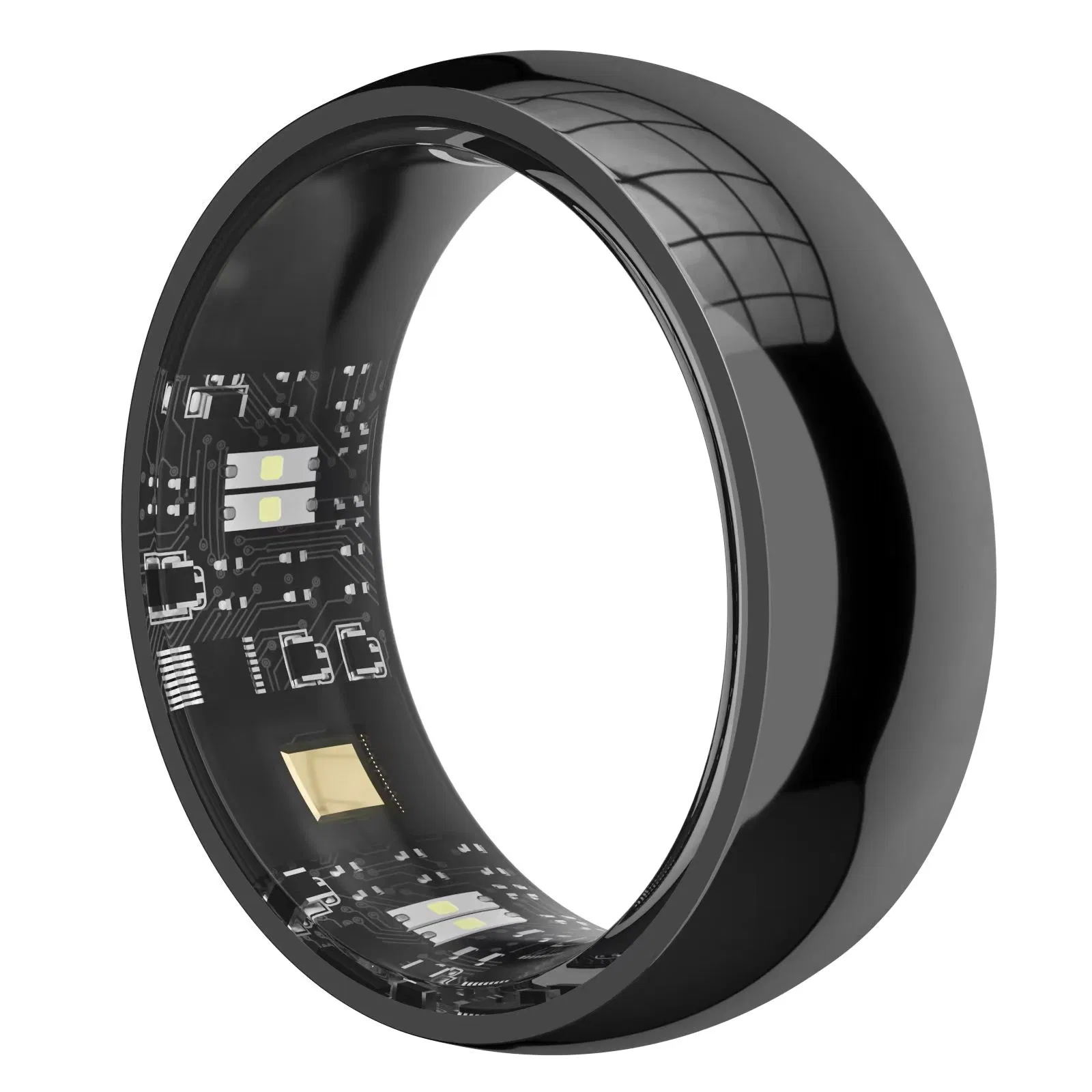 Smartphone Wearable Wireless Smart Health Ring with Material Ceramic Ring for Wireless Charging Case with Bluetooth Medical Alert Devices