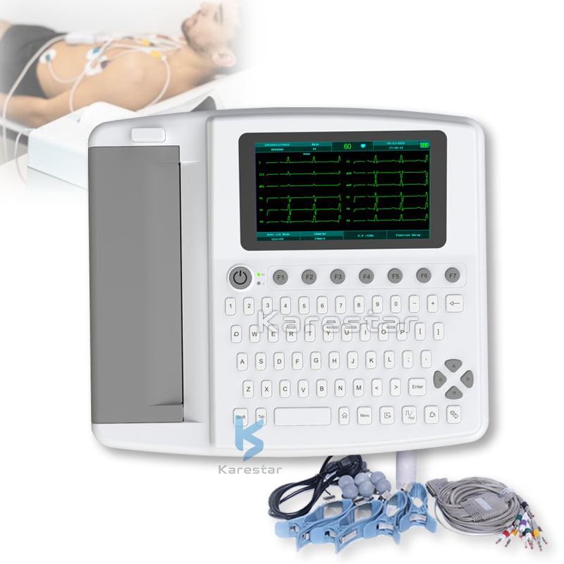 Professional Hospital ECG Digital Touch Screen Portable 12 Channel ECG Machine Human ECG Device