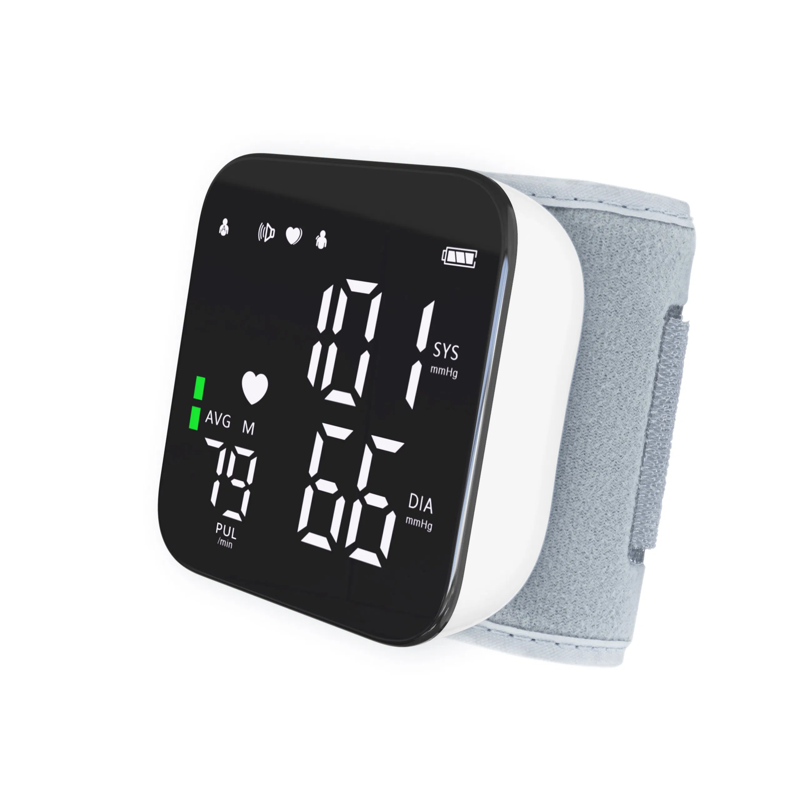 Black Portable Wrist Bp Monitor with Heart Rate Detection