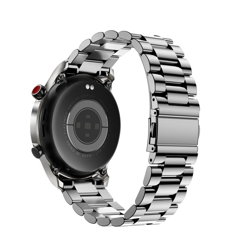 Custom High End 2024 New Style Metal Strap Am100 1.43 Amoled Touch Screen Health Monitor Wearable-Devices Metal Strap Smart Watch