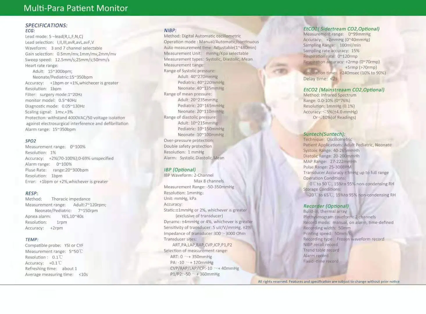 Multi-Parameter Monitor Featuring 7-Lead ECG and SpO2