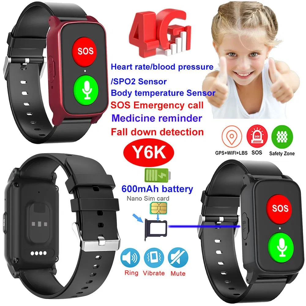 New design China manufacture 4G IP67 waterproof fitness smart bracelet GPS tracker with HR BP SPO2 voice remote monitoring reject unknown calls Y6K