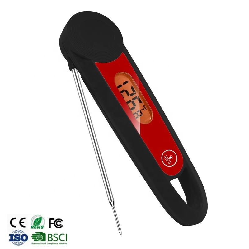 New Arrival Waterproof LCD Backlight Foldable Probe Digital Meat Thermometer with Magnet