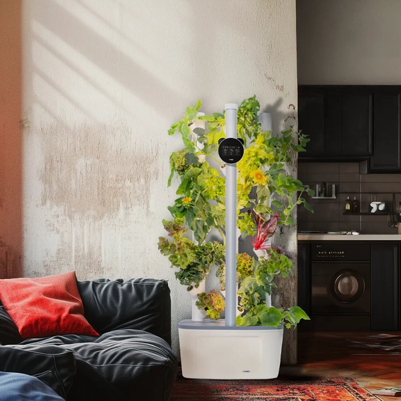 Automatic Hydroponic Tower System for Greenhouse Indoor Farming