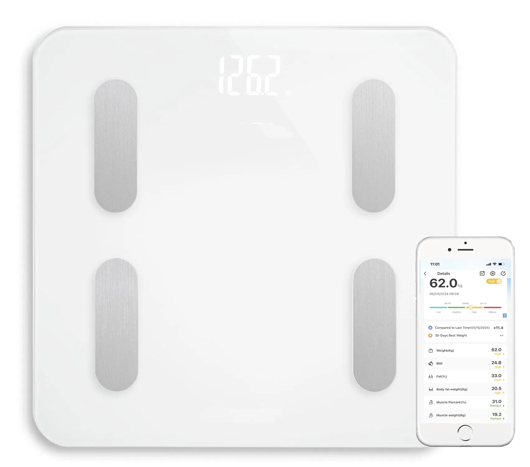 Tempered Glass Digital Personal Weight 180kg 396lb Weighing Household Bluetooth Body Scale