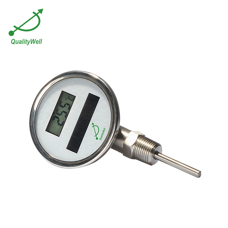 Bottom Connection Solar Powered Factory Equipment Pipeline Equipment Digital Thermometer