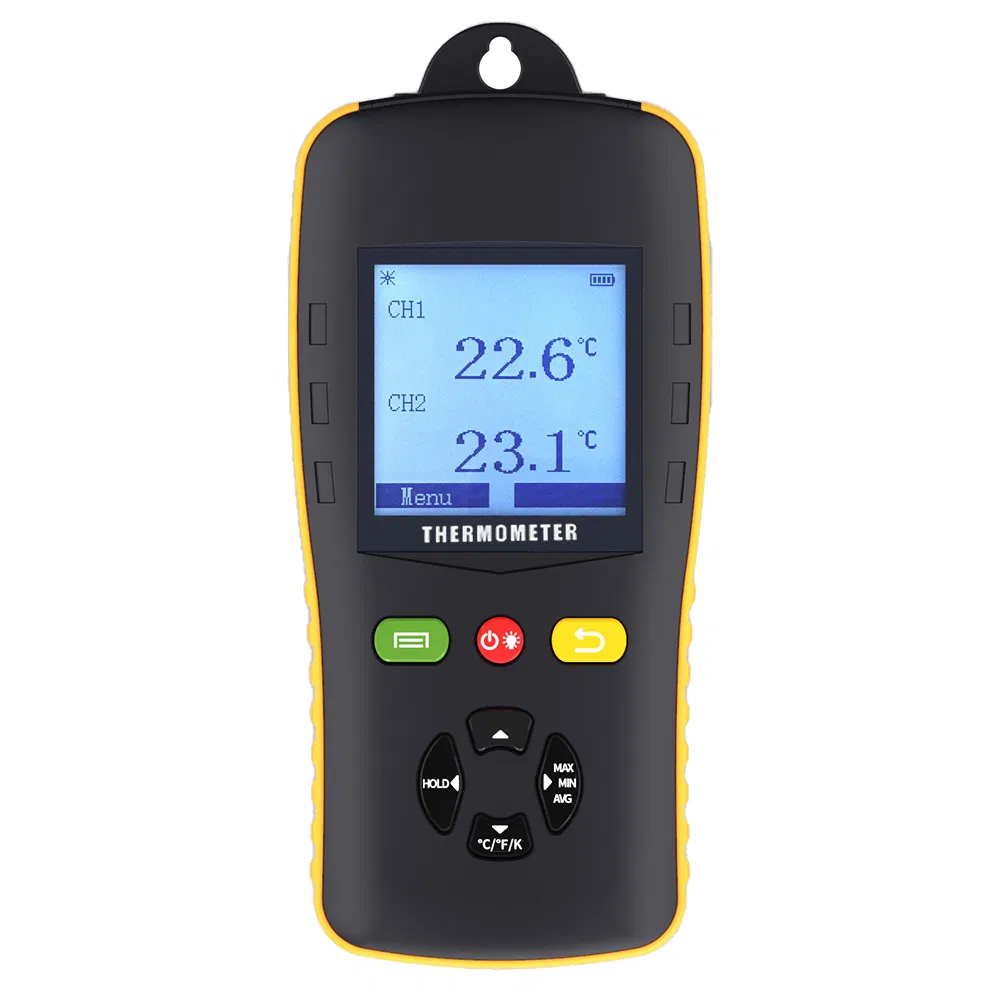 Digital Dual Channel Thermometer Recorder PT100 PT1000 Probe Temperature Instrument