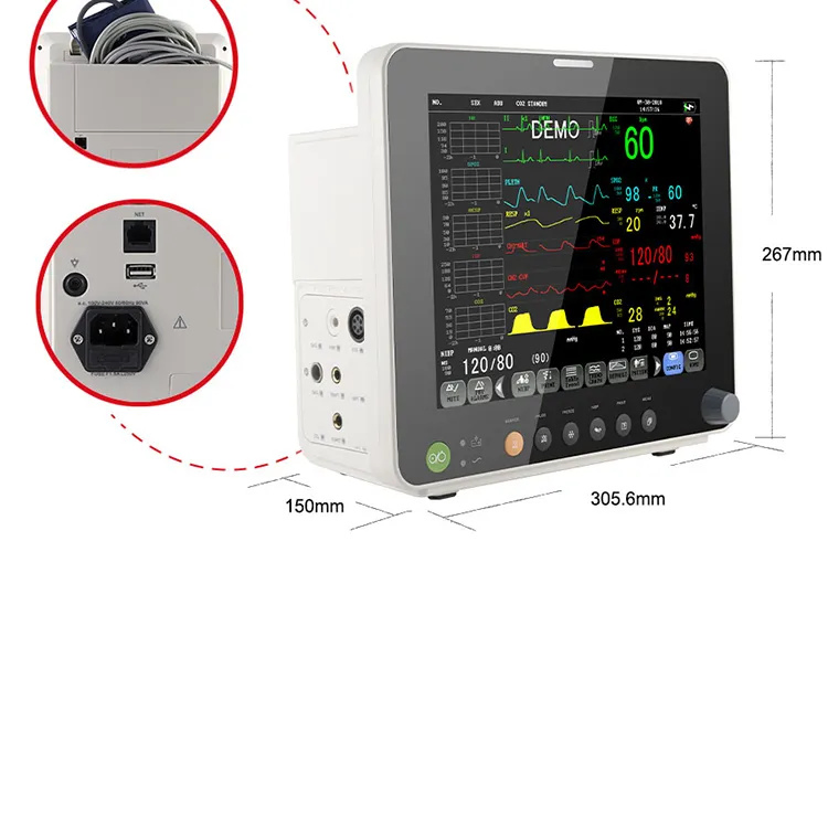 Bedside Bed Side Monitor ICU Patient Monitor Machine Portable ECG Monitor with Factory Price Multi Parameter Patient Monitor Patient Vital Sign Monitor