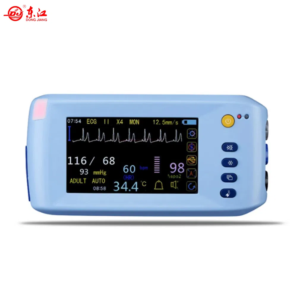 Portable ECG, NIBP, SpO2, Pr, Temp., Hr Touch Screen Handheld Patient Monitor