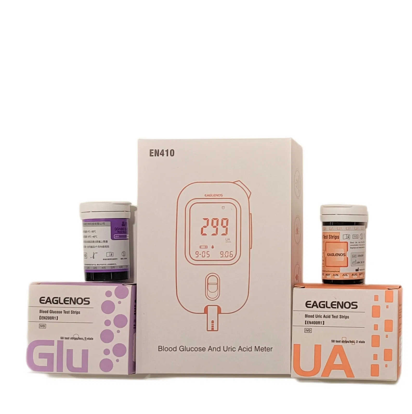 Blood Glucose and Uric Acid Monitoring System with Advanced Electrochemical Biosensor Accurate Blood Glucose Uric Acid Meter