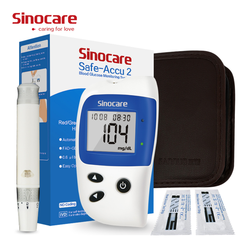 Sinocare Blood Glucose Meter Blood Glucose Meter Monitoring System with Test Strips for Home Hospital