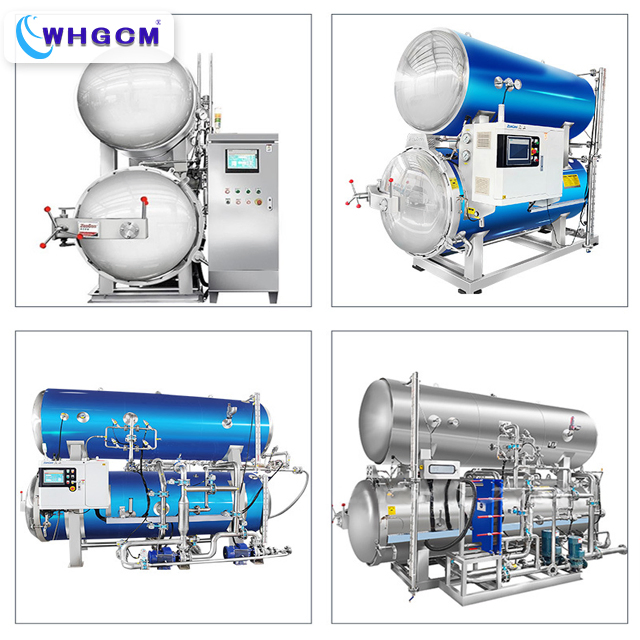 High Temperature Sterilization Autoclave Steam Food Sterilizers for Packing Pet Food Mushroom Meat Corn Kernels Fish Cans