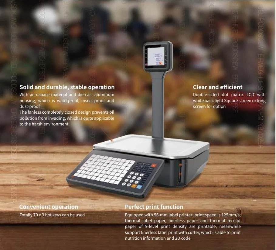 HPRT C-L1 Digital Weighing Scale with Barcode Printer Barcode Label Printing Electronic Weight Scale 30kg