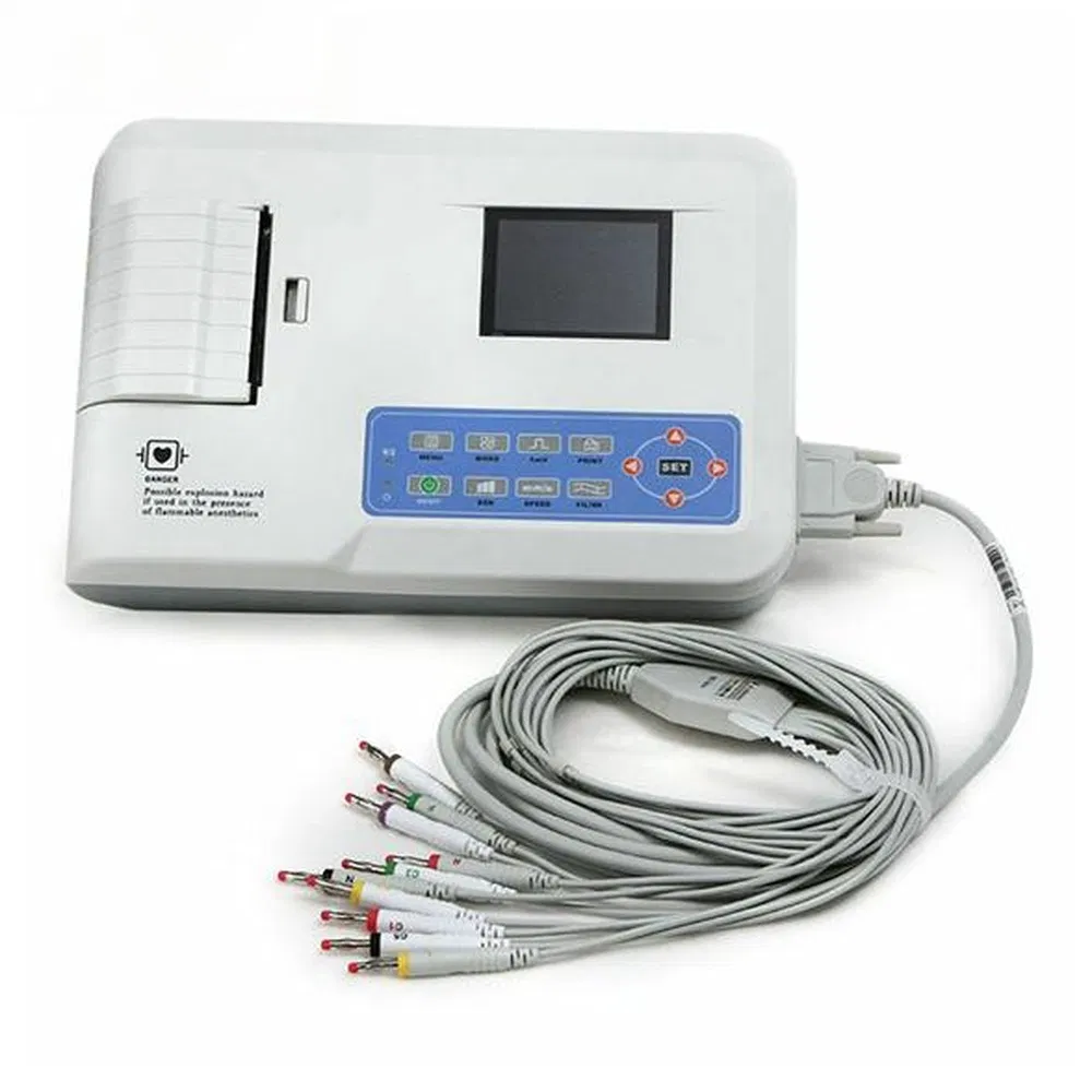 Factory Wholesale 3-Lead ECG Medical Device Portable Electrocardiograph with Printer