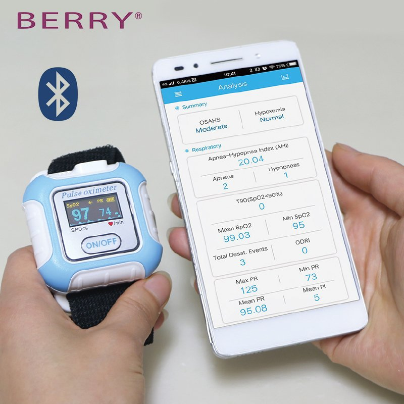 Bluetooth Medical Sleep Apneas Screening Monitor Polysomnography Device