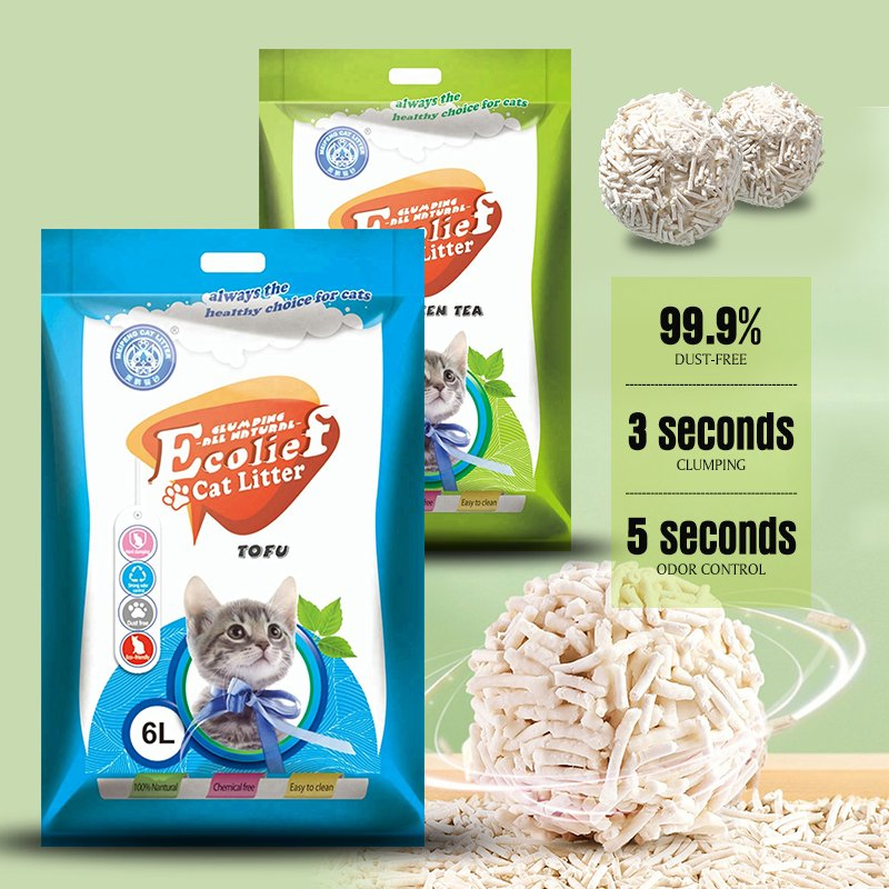 Environmentally Friendly Fresh Scented Soft Texture Gentle on Noses Tofu Cat Litter