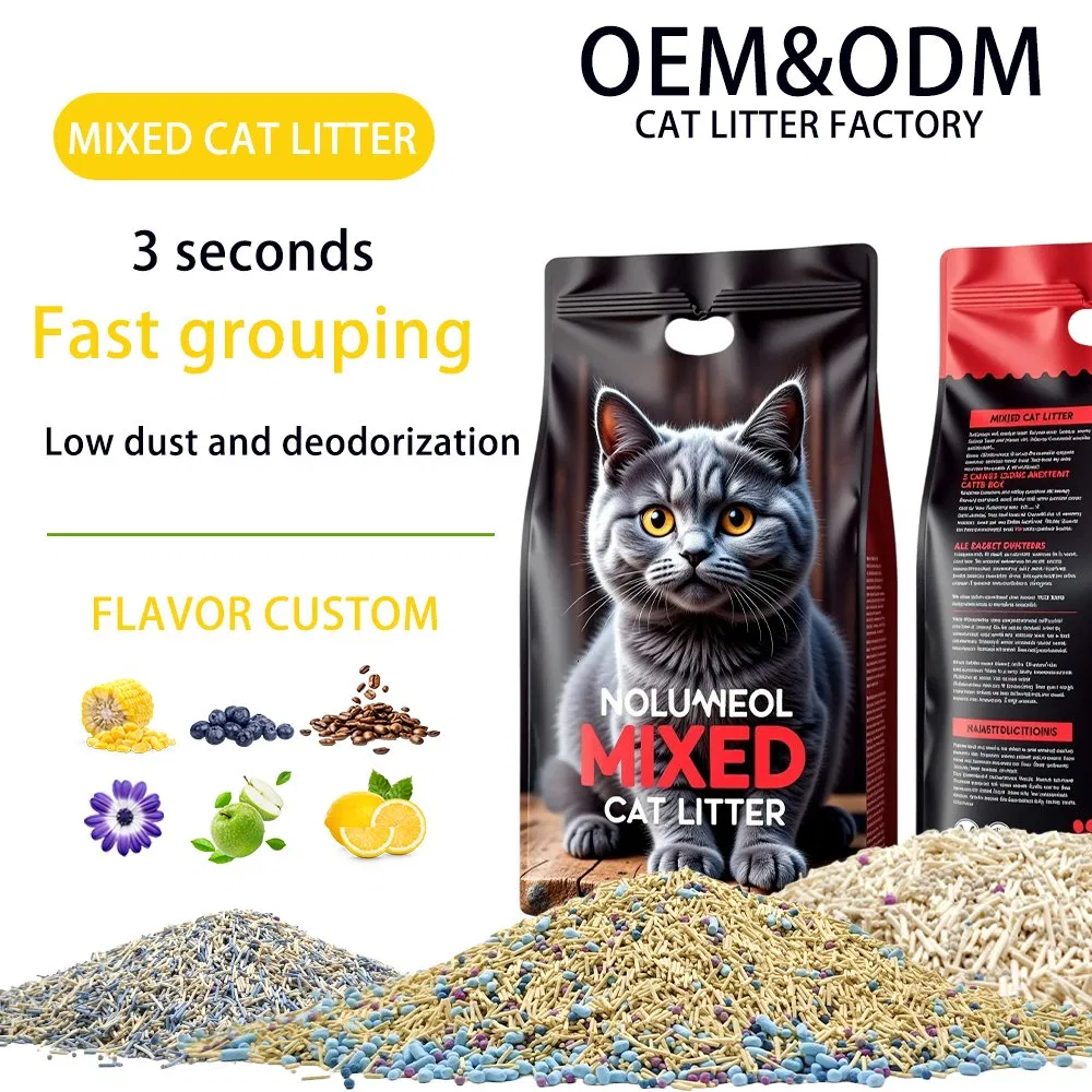 Factory Wholesale Tofu Mixed Cat Litter Cat House Special Tofu Cat Litter Big Bag 10kg Deodorant Dust Free Flushable Toilet Flushable Cat Litter