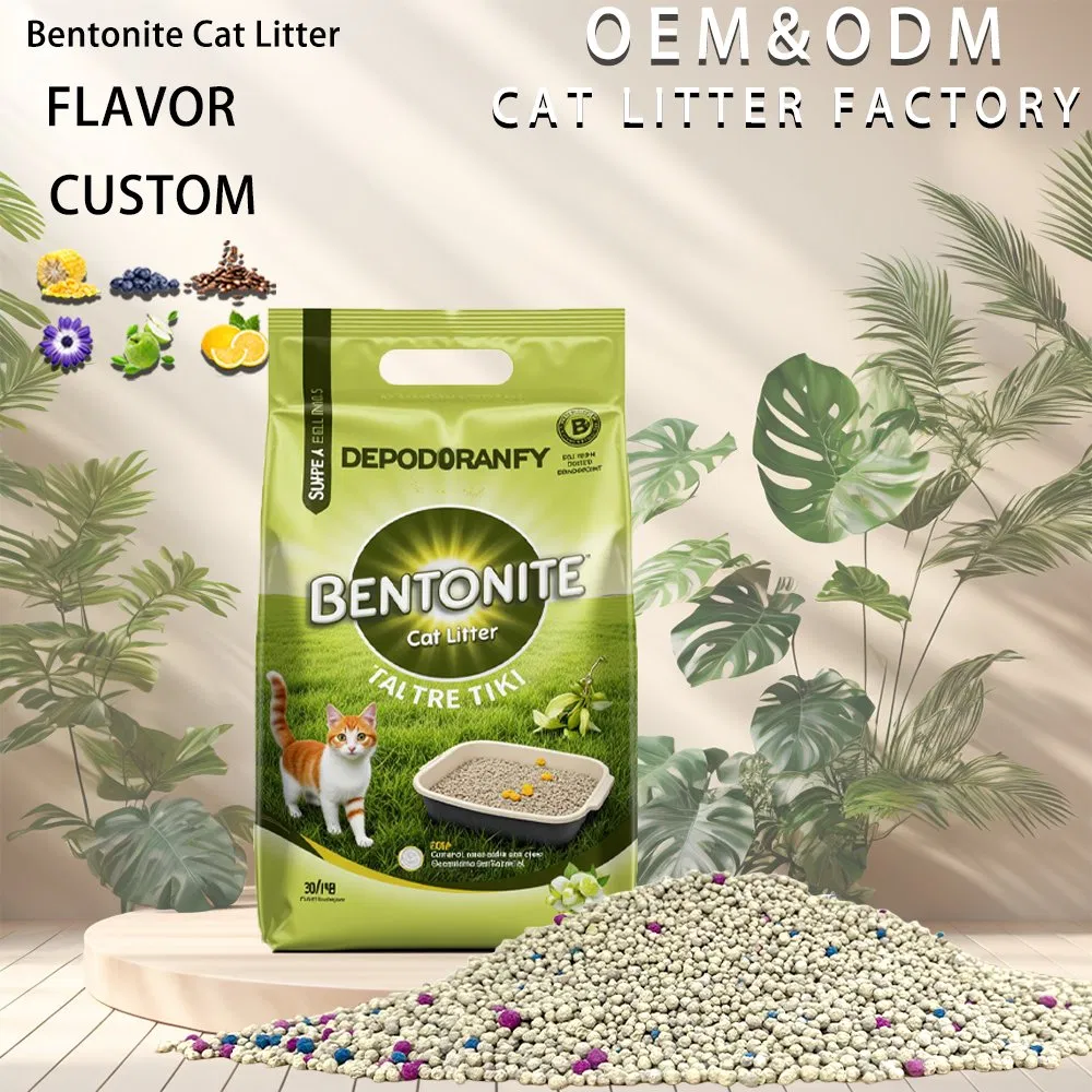 Customized Lemon Scented Bentonite Cat Litter Low Dust Clumping Formula Wholesale Cat Sand Factory Direct