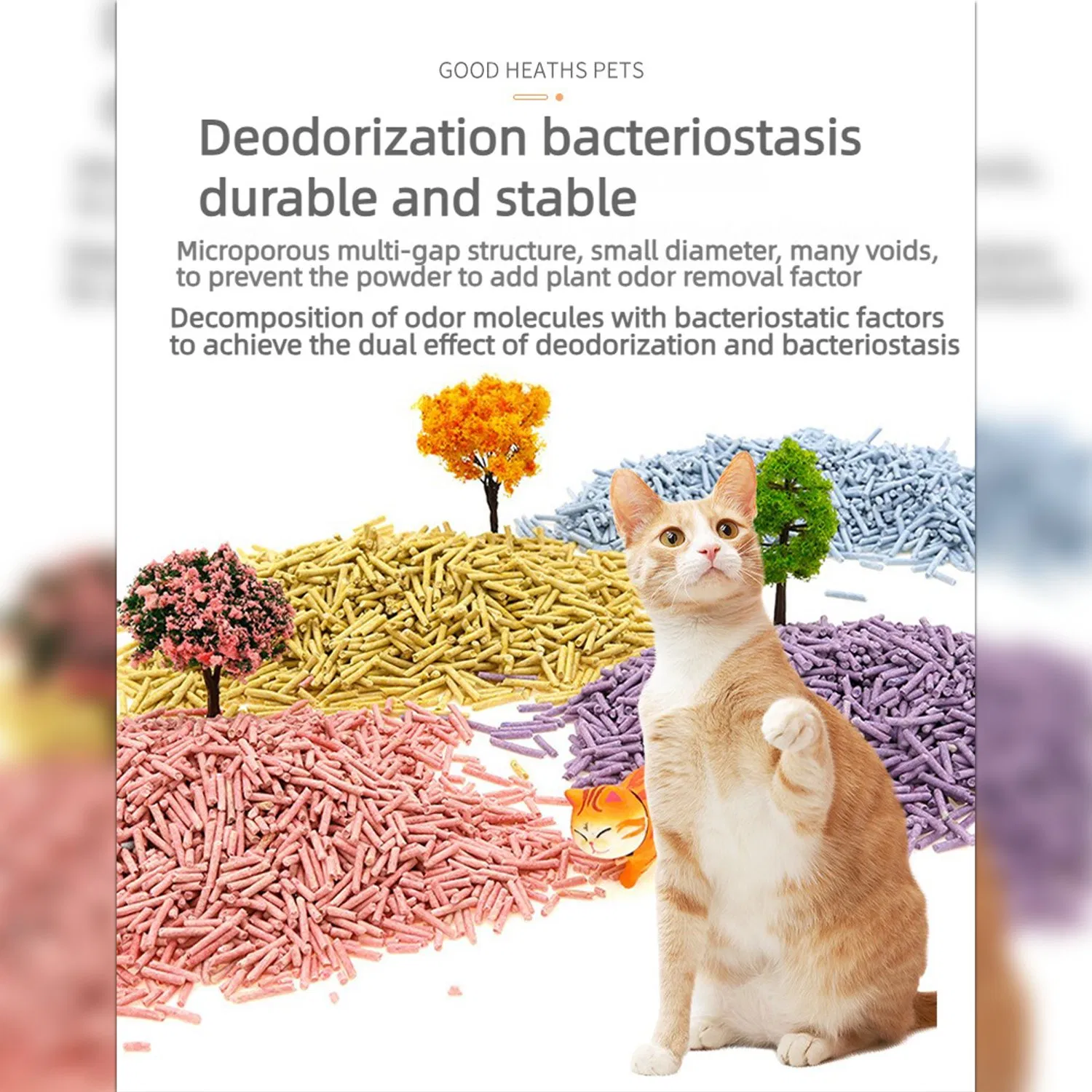 Plant-Based Ingredients Biodegradable Flushable Deodorizing Tofu Cat Litter