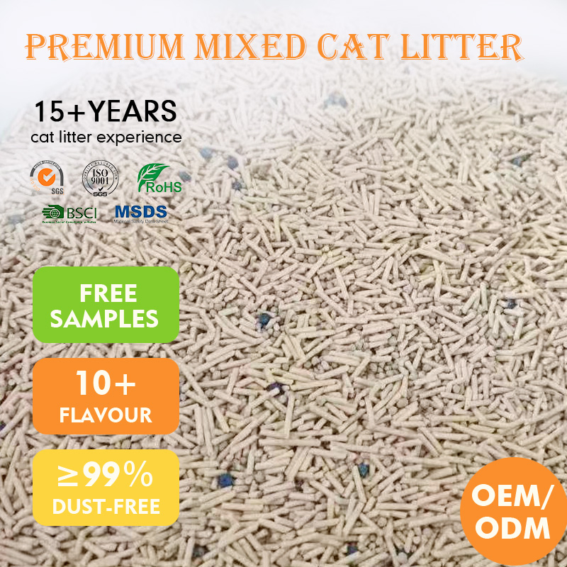 OEM ODM Tofu and Bentonite Mixed Cat Litter
