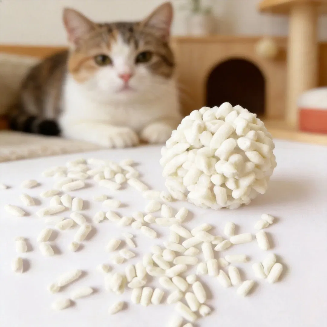 Paper Cat Litter Pellets Expanding Upon Contact with Liquid for Maximum Absorption
