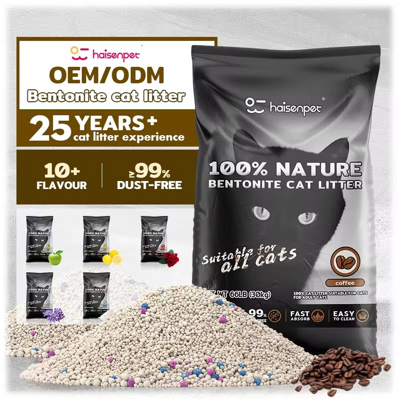 OEM/ODM Sand for Bentonite Cats Premium Quality Arena Sanitaria PARA Gatos Cleaning Natural Bulk Bentonite Clay Cat Litter