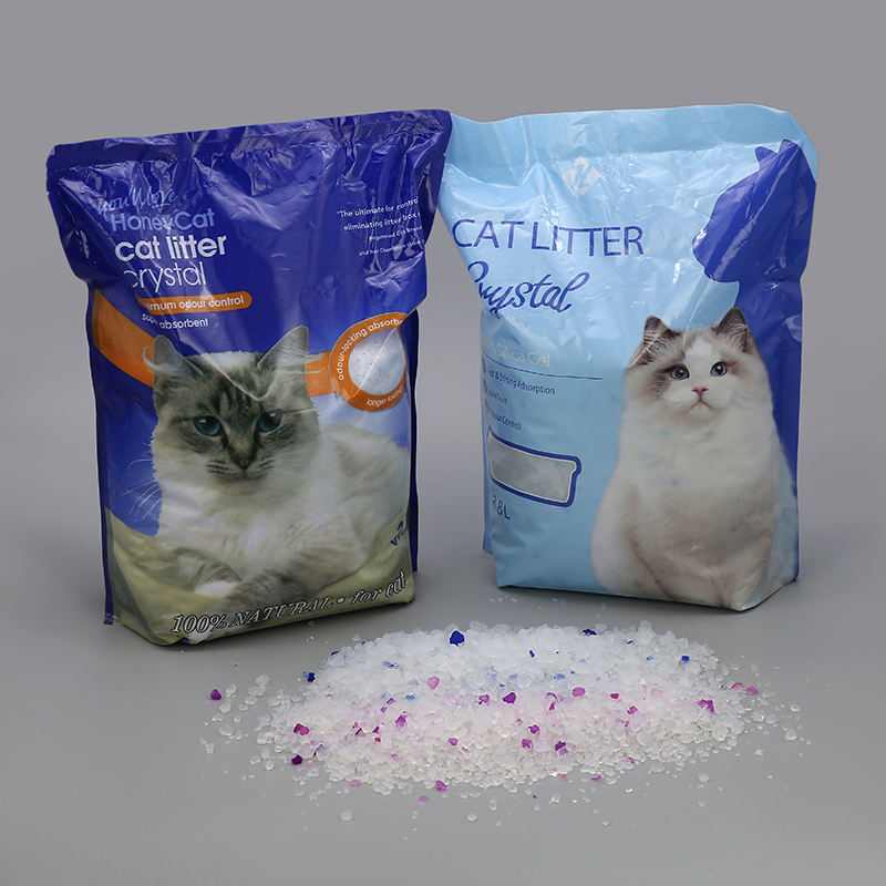 Ultra Absorbent Dust Free Crystal Silicone Cat Litter White Blue Color Silica Gel Cat Litter Sand