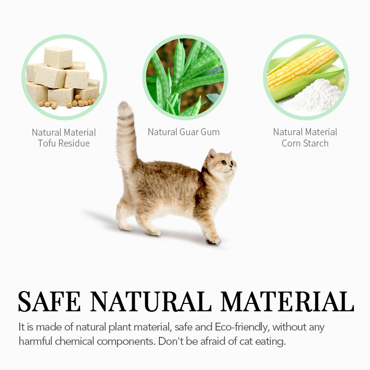 Wholesale Tofu Cat Litter Custom Factory 2.5kg Natur Scented Dust-Free Strong Clumping Soluble Cat Sand