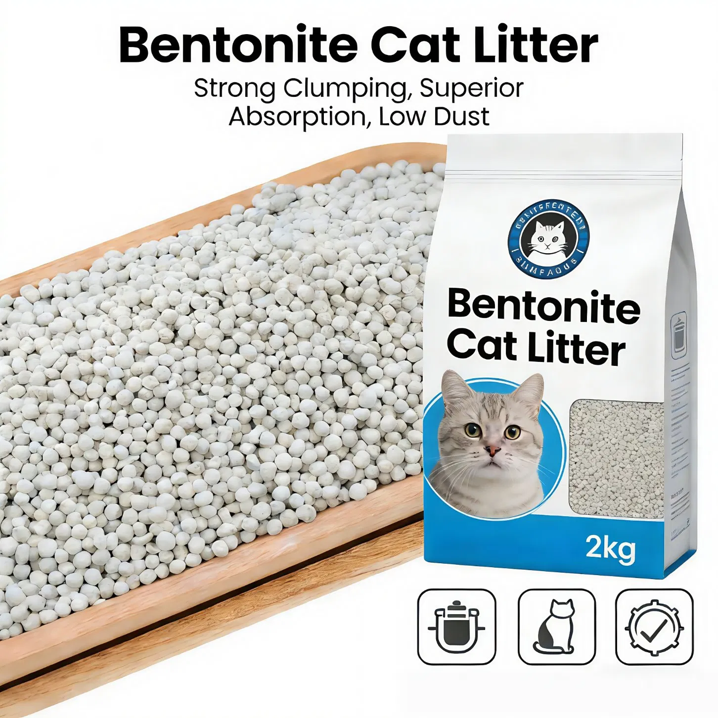 OEM Clumping Sodium Clay Sand Factory Dust Free Premium Bentonite Cat Litter