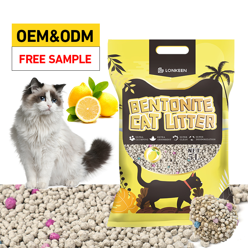 High Quality Cat Litter Factory OEM / ODM Multi Fragrance Dust-Free Bulk Strong Clumping Ball Shaped Bentonite Cat Litter