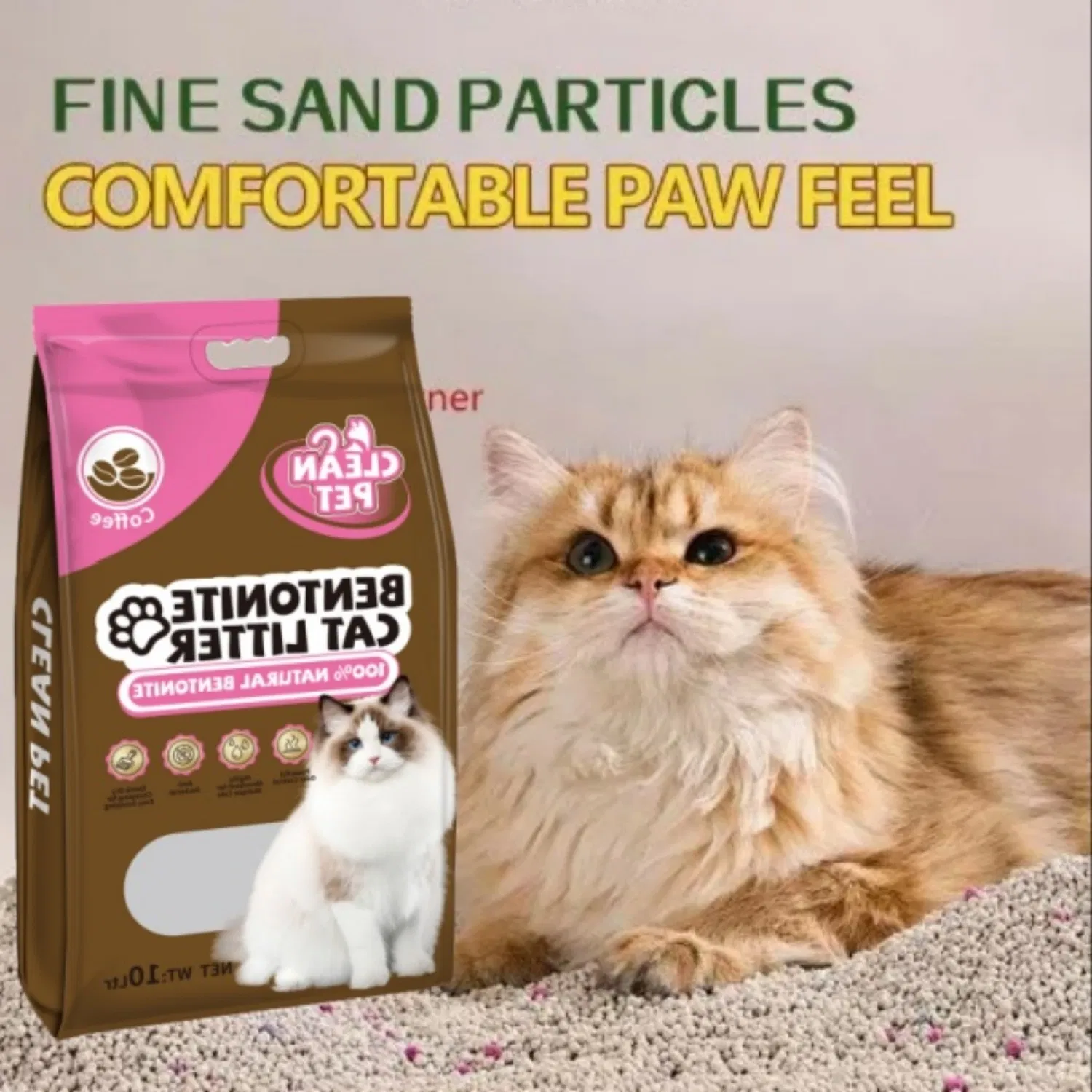 Strong Clumping Easy Clean Sodium Clay Dust Free Premium Bentonite Cat Litter