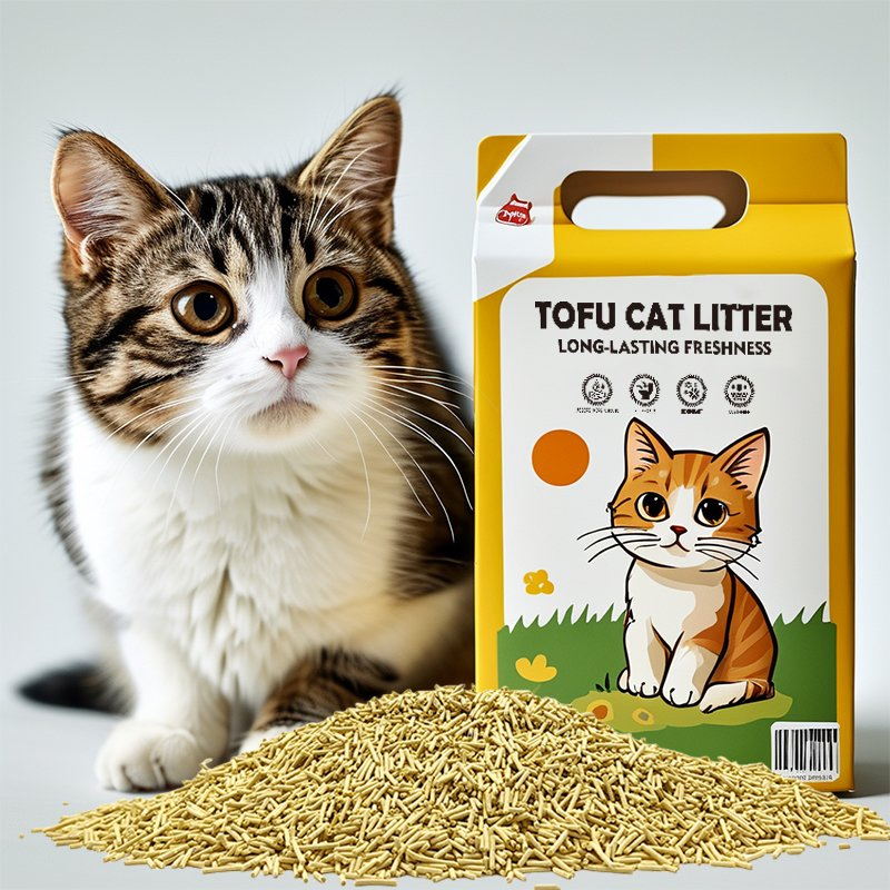 Antibacterial Deodorizing Cat Sand Environmentally Friendly Deodorizing Rapid Clumping Gentle on Paws Pine Scent Tofu Cat Litter