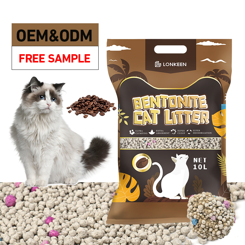 Popular Cat Litter Suppliers OEM&ODM Dust-Free Green Tea Flavor Strong Agglomeration Premium Kitty Bentonite Cat Sand Litter