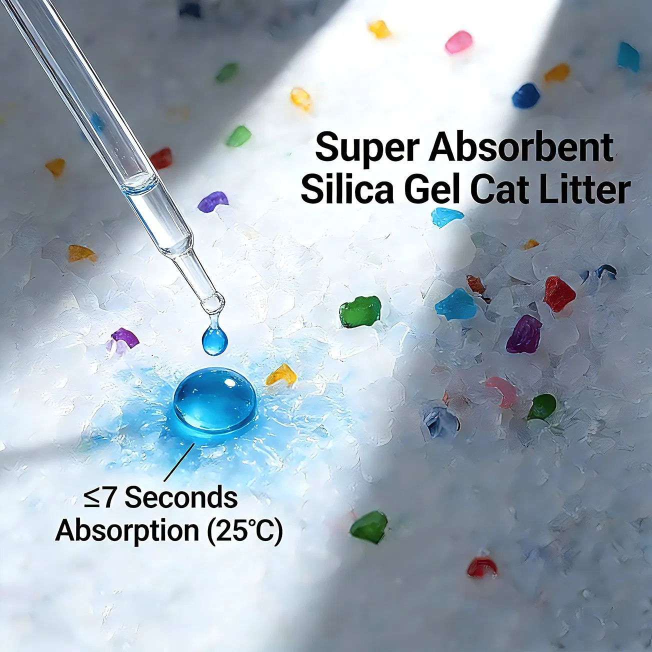 OEM Crystal Pet Sand Factory 2-8mm Deodorizing Lightweight Silica Gel Cat Litter with 100% Adsorption Capacity
