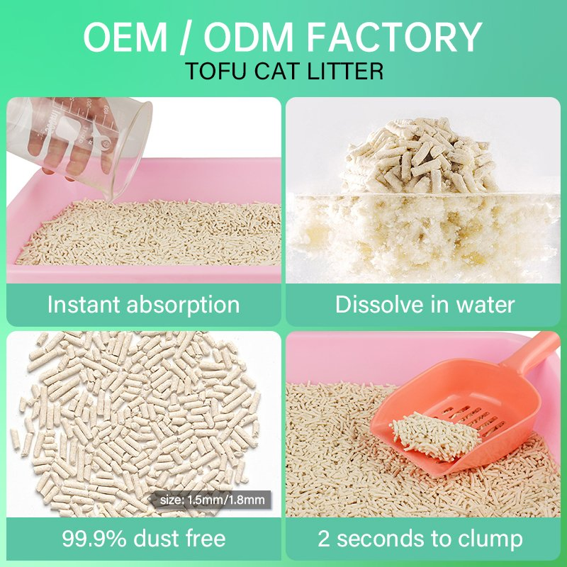 Fast Delivery Low Dust Strong Clumping High Quality Bulk Crush Tofu Cat Litter