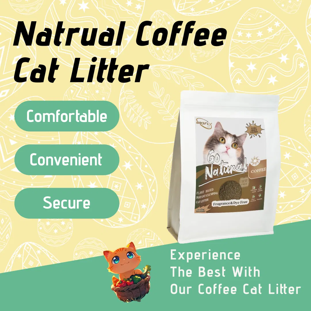 Wholesale Biodegradable Coffee Cat Litter in 2.5kg Kraft Paper Bag