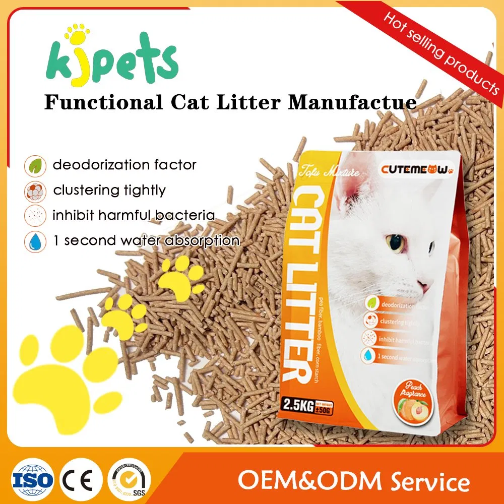 Cat Litter Suppliers OEM Customized Dust Free Cat Litter Biodegradable 6L Scented Multiple Colors pH Color Changing Flushable Tofu Cat Litter