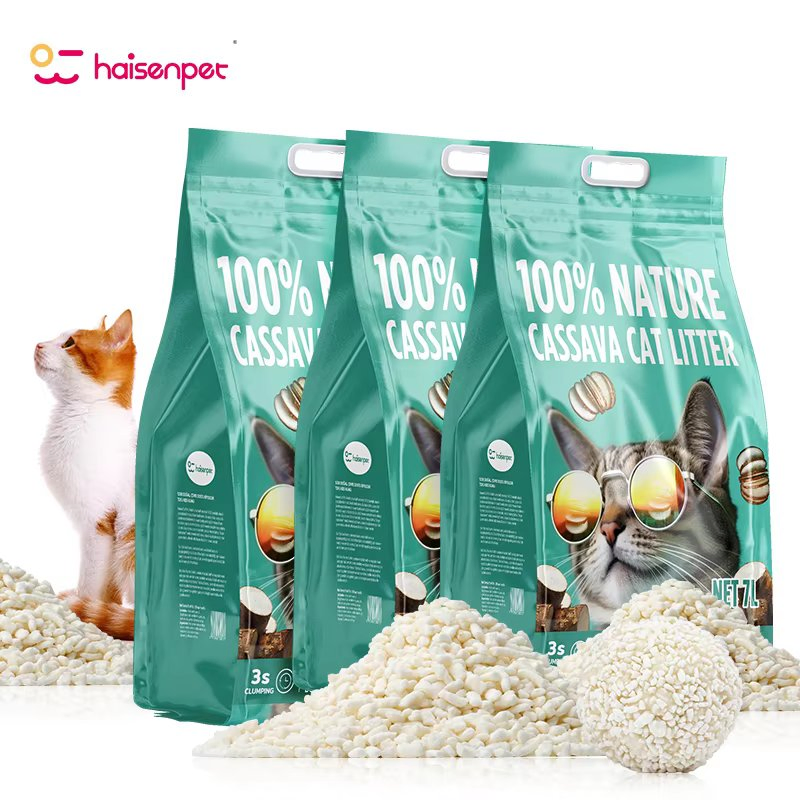 Factory Direct Sale Premium Clumping Cassava Cat Litter Sand