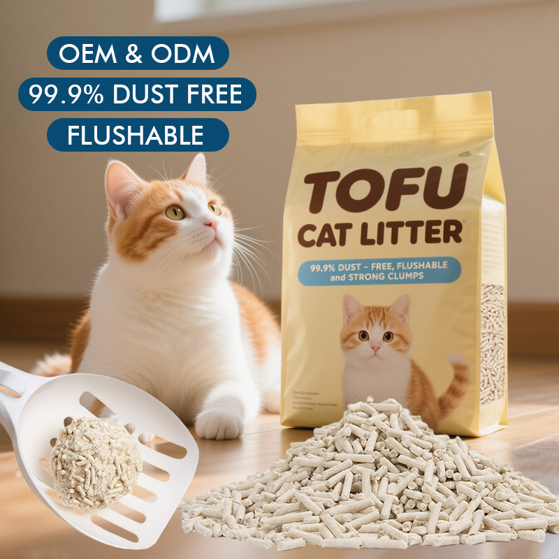 Factory Supply Bespoke Tofu Cat Litter Natural Plant Based Eco Friendly Rapid Clumping