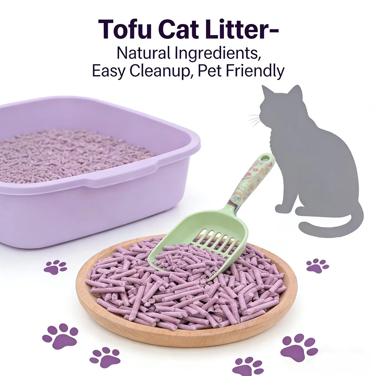 Hot-Selling OEM/ODM Kitty Sand Supplies High Quality Biodegradable Plant Tofu Cat Litter for Smart Pet Toilet