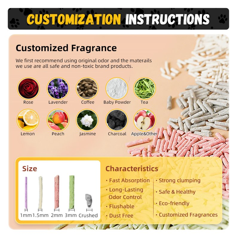 Wholesale OEM Cat Litter Manufacturer OEM Cat Sand Tofu Cassava pH Paper Cat Litter