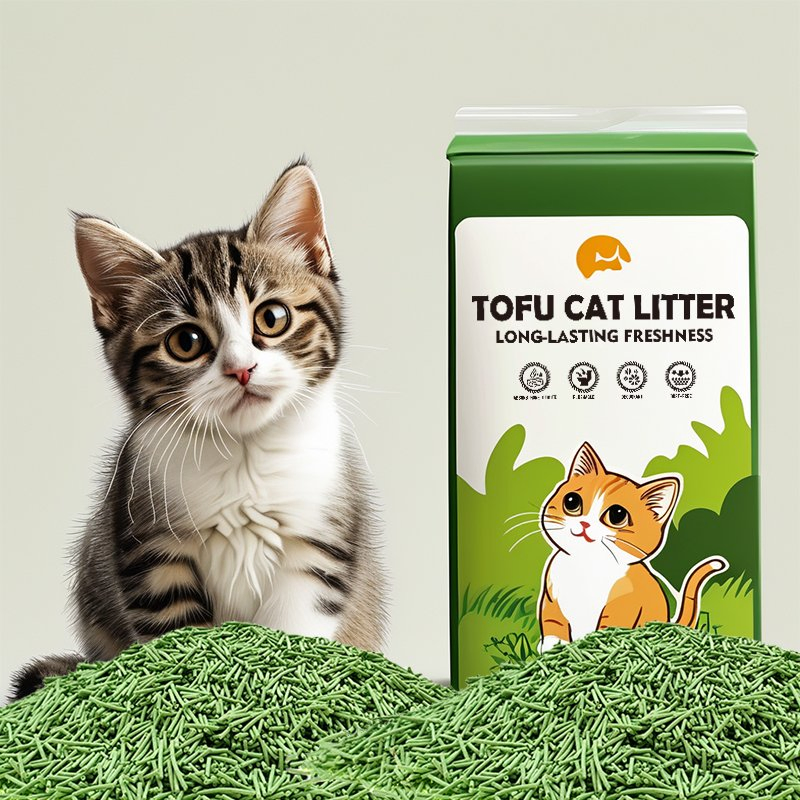 Factory Produce Pure Plant with Corn and Soybean Pet Sand Eco Friendly 6L Biodegradable Fast Clumping No Dust Natural Tofu Cat Litters
